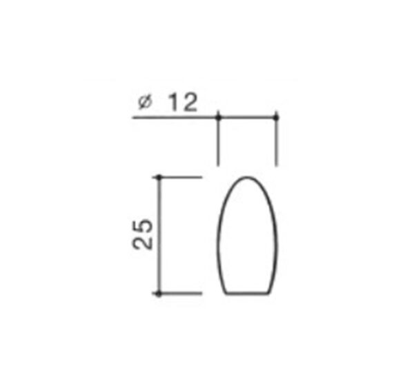 POMOLO Ø 12 A. 304 - Forma a oliva - immagine 2